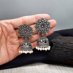 Afghani-Jhumka-Earrings-Oxidised-Plating-Jewellery