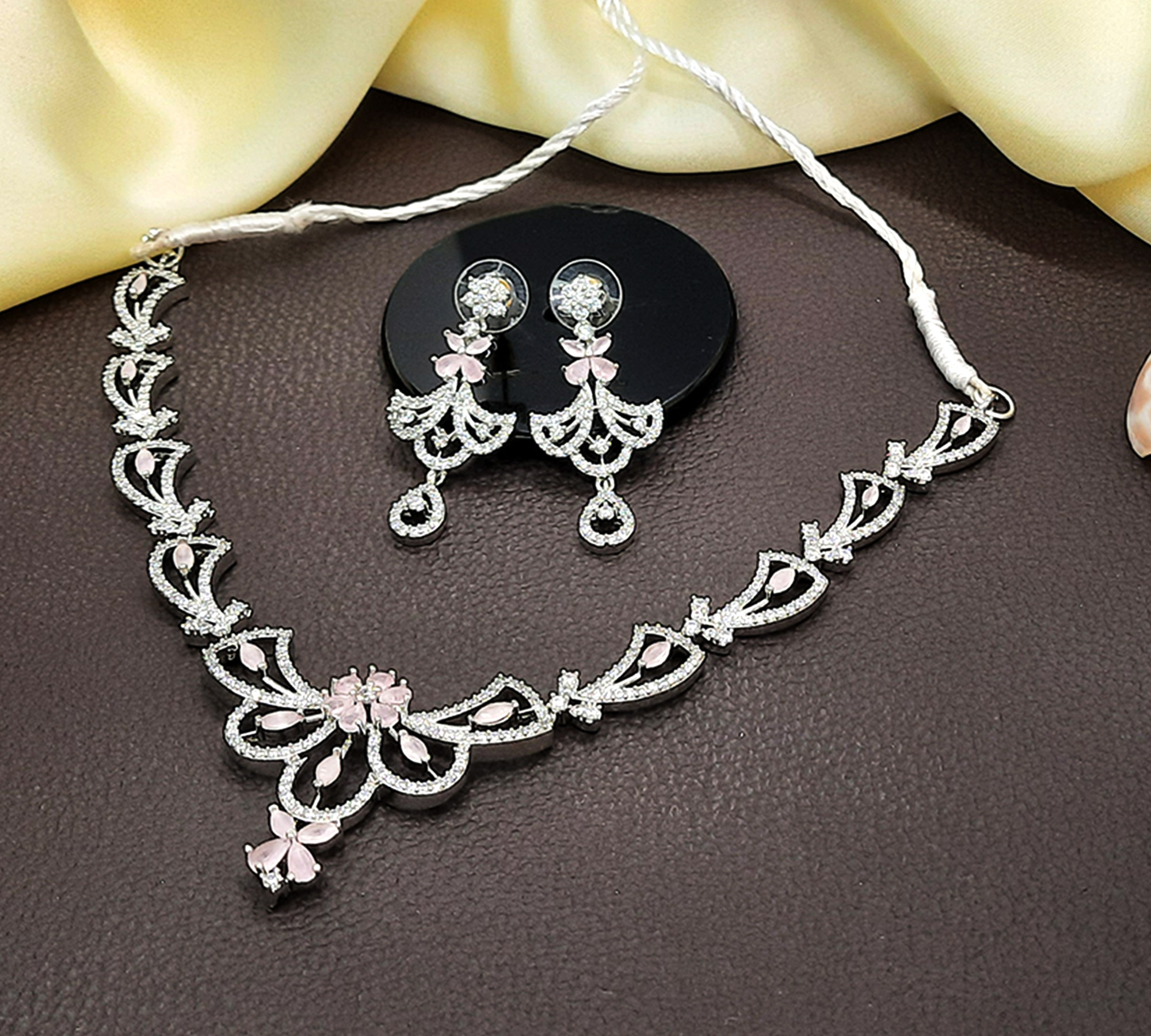 Pink CZ Diamond Necklace Indian Jewelry Indian Choker CZ Choker Crystal  Necklace Pakistani Jewelry Pink American Diamond Necklace AD - Etsy India