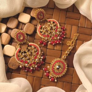 Earrings and Tikka Set UK Indian Wedding Jewelry for Women