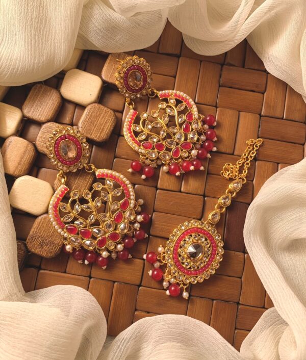 Earrings and Tikka Set UK Indian Wedding Jewelry for Women