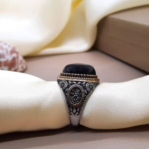 Italian-Silver-Mens-Ring-Black