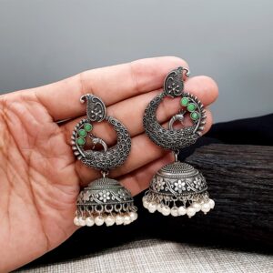 Jhumka-Earrings-Indian-Ethnic-Earrings-Oxidized-Jewellery