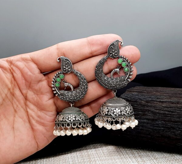 Jhumka-Earrings-Indian-Ethnic-Earrings-Oxidized-Jewellery