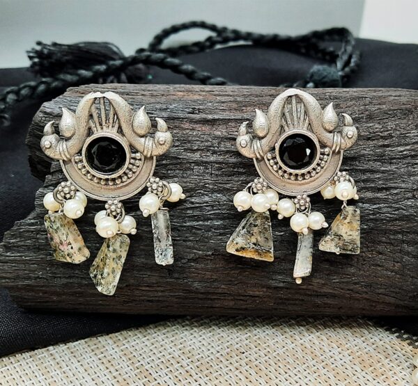 Oxidized-Necklace-Set-with-Earrings-Indian-Oxidised-Mala-Set-Jewelry