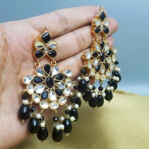 Black-Colour-Traditional-Long-Earrings-Fancy-Stylish-Long-Earrings