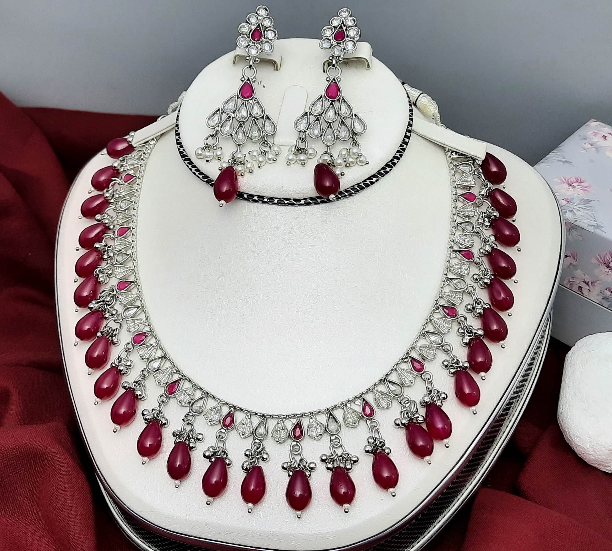 Antique & Champagne Polki, Traditional Indian Necklace Set. | Indian  Jewellery UK USA