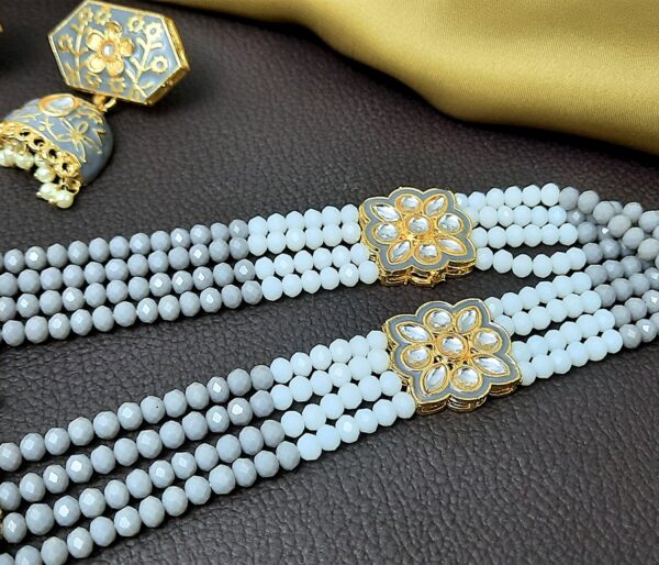 Kundan Jaipuri Meenakari Mala Set Indian Jewelery