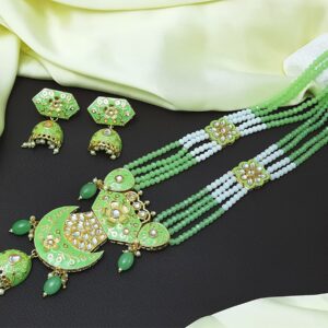Kundan-Jaipuri-Meenakari-Mala-Set-Indian-JeweleryKundan-Raani-HaarEthnic-Jewelery
