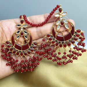 Real Stone Kundan Mirror Earrings