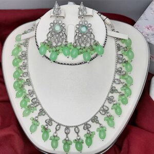 Silver-Necklace-with-Earrings-Indian-Pakistani-Jewelry
